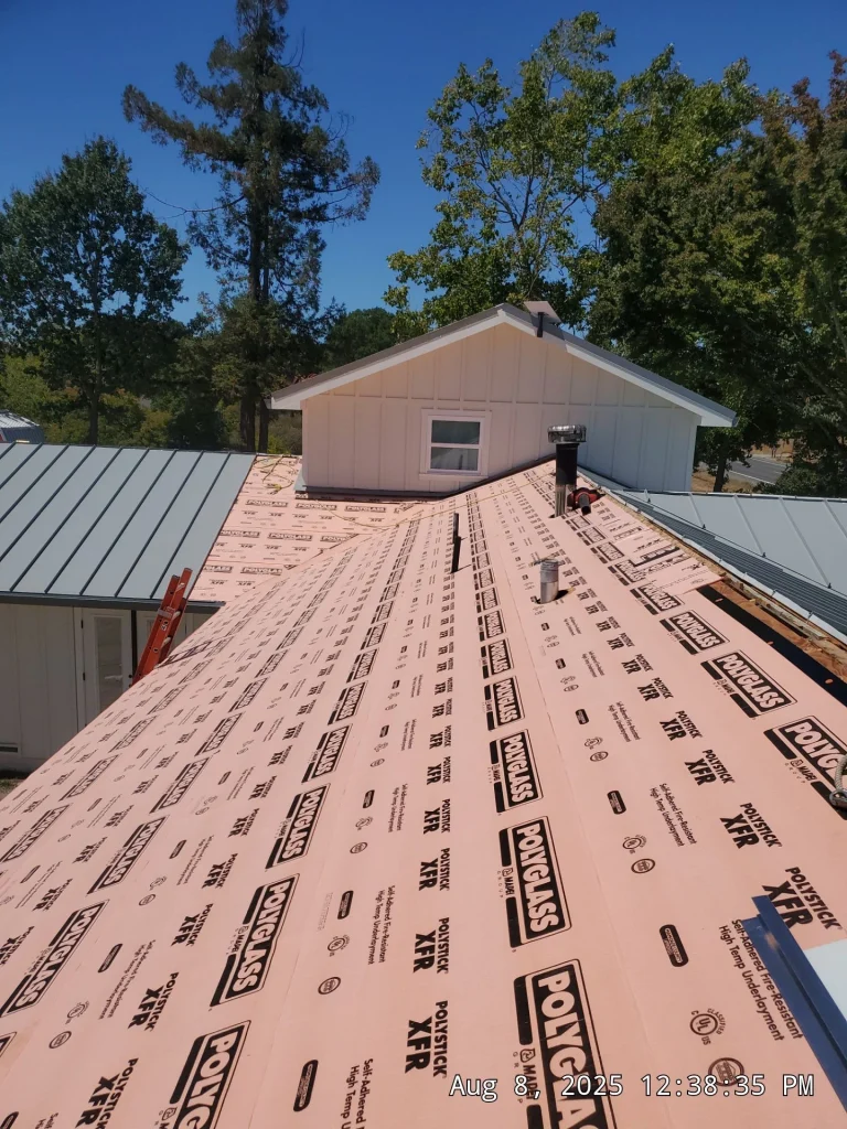 Santa rosa residential home getting a metal roof replacement. Mid project.